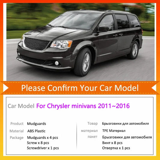 For Chrysler minivans 2011~2016 2012 RT MK5 Dodge Grand Caravan Car Mudguards Mudflap Mudguard Splash Guards Mud Flaps Fender
