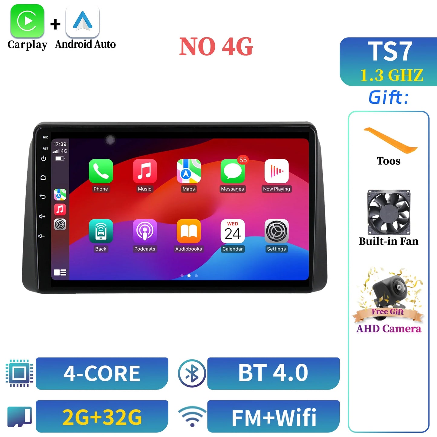 Car Radio Android 14 Multimedia Wireless Bluetooth Carplay For Chrysler Grand Voyager 5 2011-2015 7862S 8G 256G 2K QLED Screen