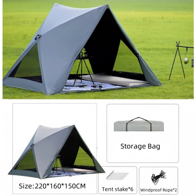 Automatic Pop Up Beach Tent Ultralight Portable Outdoor Camping Sun Shelter Instant Open Shelter Family Size Triangle Tent