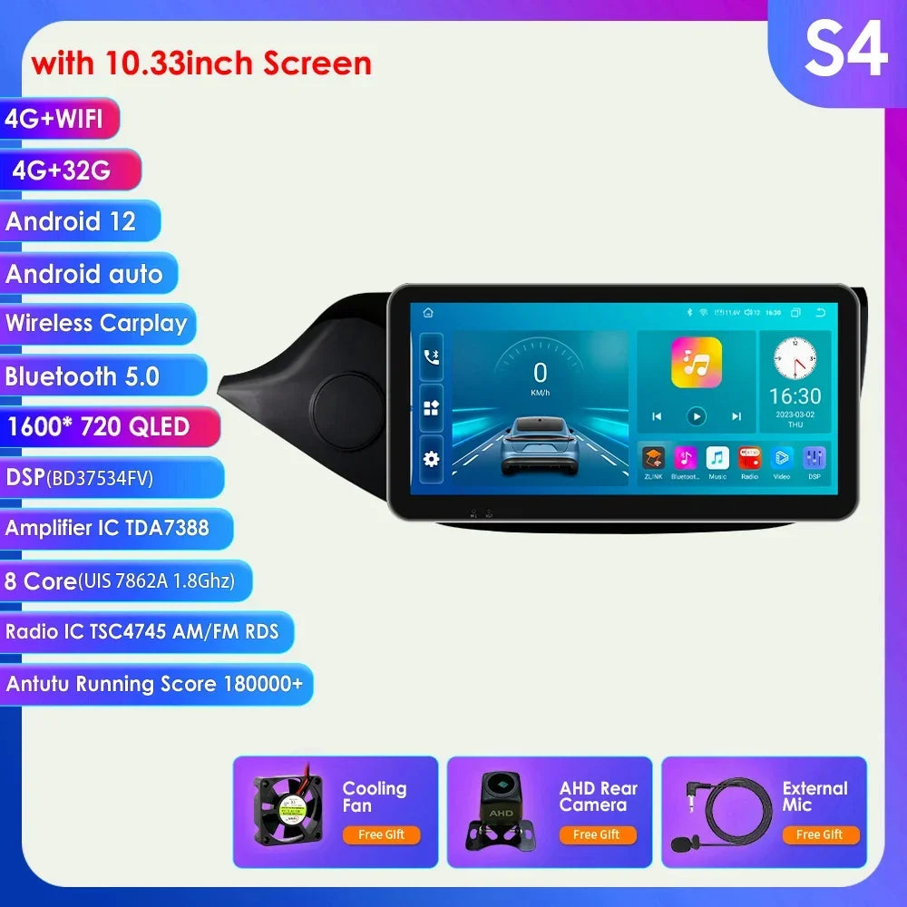 Hizpo 10.33" Car Radio Multimedia Player for Kia Ceed Cee'd 2 JD 2012-2016 Android 13 Wireless Carplay Navi GPS Stereo Head Unit