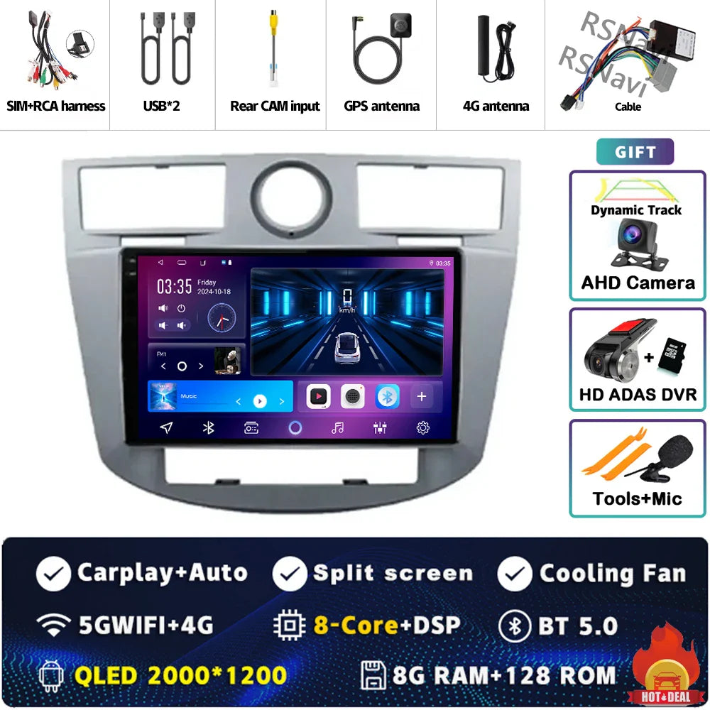 Android 14 Car Radio WiFi+4G For Chrysler Sebring Cirrus 2007 2008 2009 2010 GPS Navigation Auto wireless Carplay Player 2Din BT