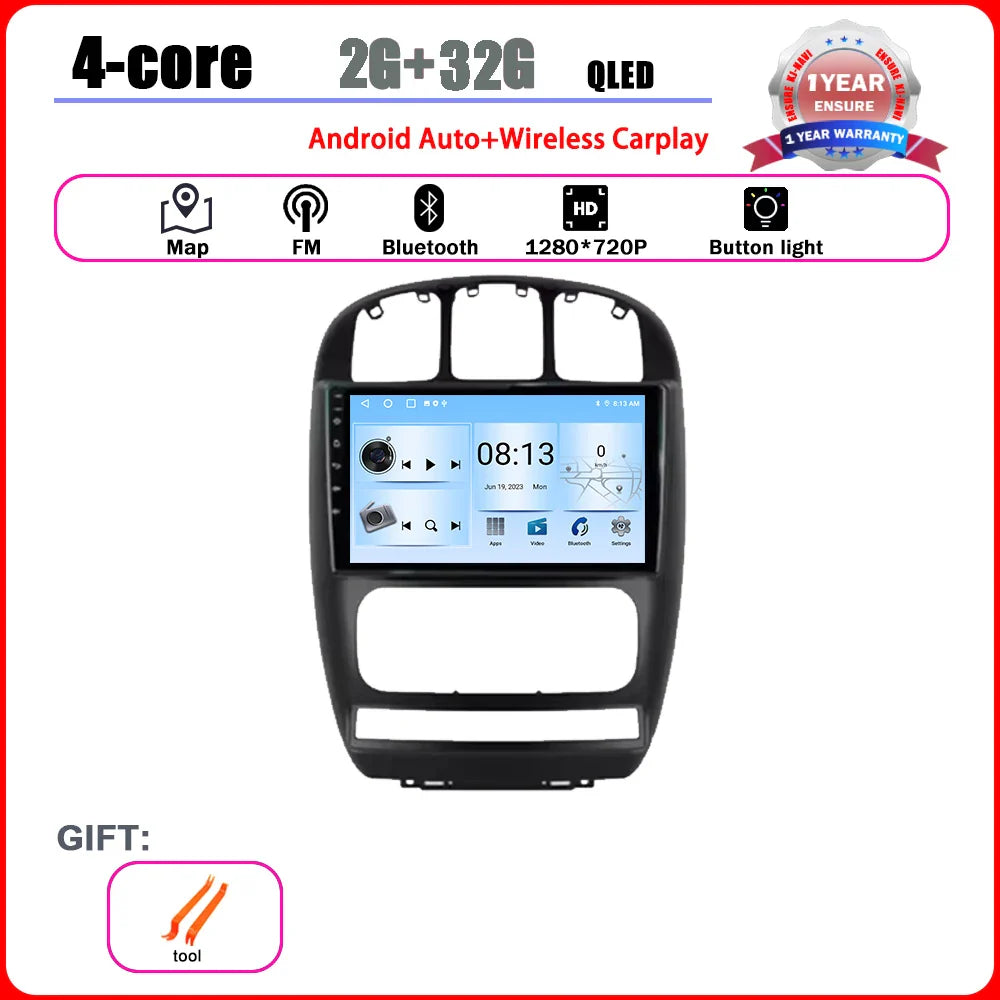 Car Radio Multimedia Player Android 14 System for Dodge Caravan 4 For Chrysler Grand Voyager RS 2000 - 2012 GPS Navi WiFi BT