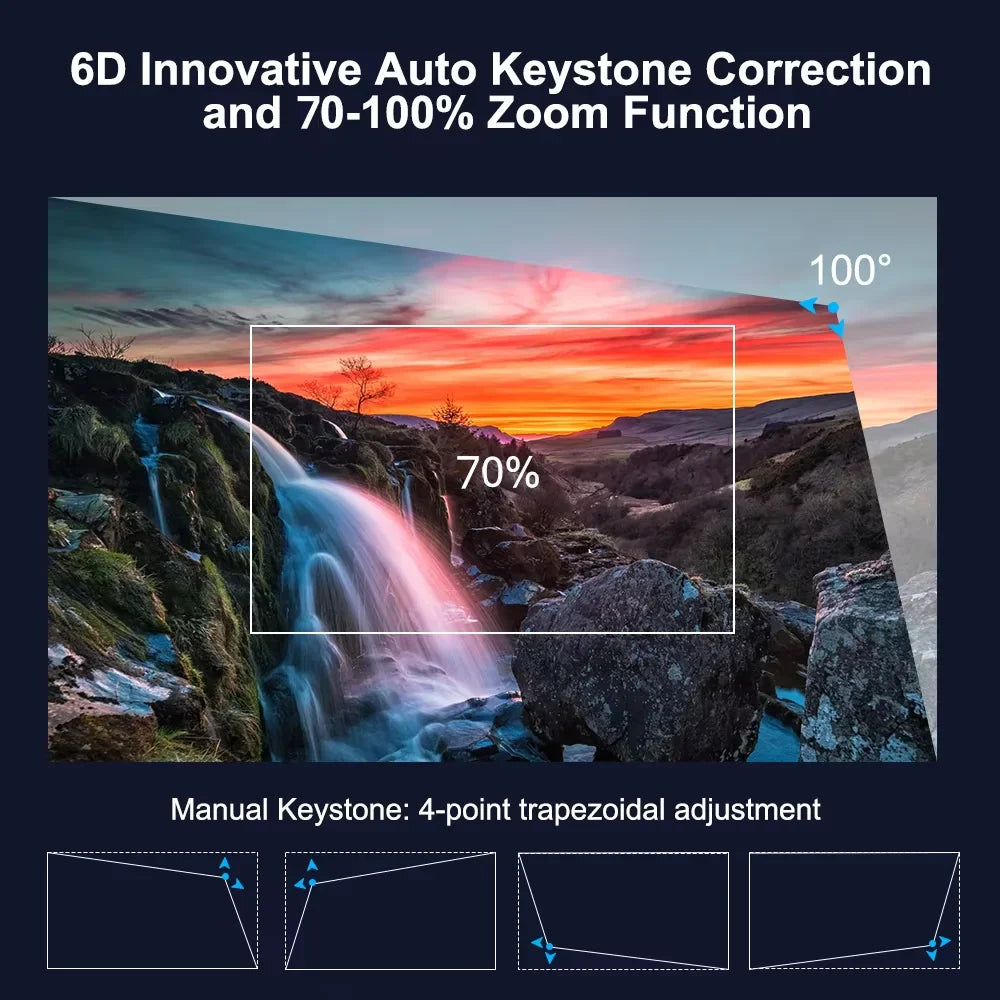 2025 4K UHD Projector Android Smart WiFi BT5.0 32G Native1080P Full HD JBL Dolby Audio Home Theater Movie Projector for Netflix
