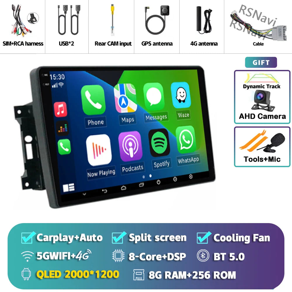 Android 14 Car Radio For Jeep Compass Grand Cherokee Wrangler Chrysler Sebring Town Country Dodge Charger Multimedia Stereo 2din