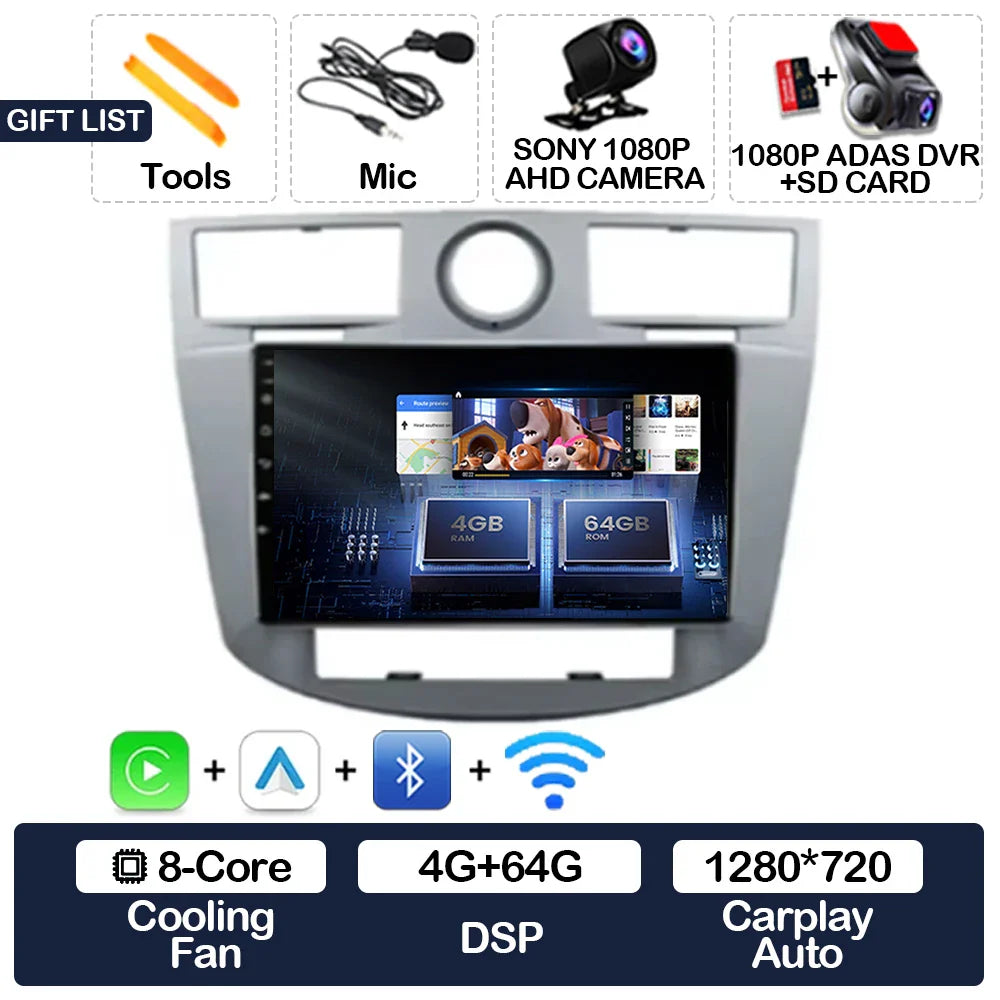 Android 15 Car Radio For Chrysler Sebring 3 JS Cirrus 2007 - 2010 GPS NAVI Multimedia Stereo Video Player 4G LTE 5G WIFI QLED BT