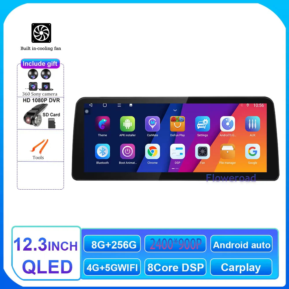 12.3inch 2400*900 Android 14 For Dodge Ram 1500 5500 2013 - 2019 Car Radio Multimedia Video Player Navigation Carplay auto WIFI