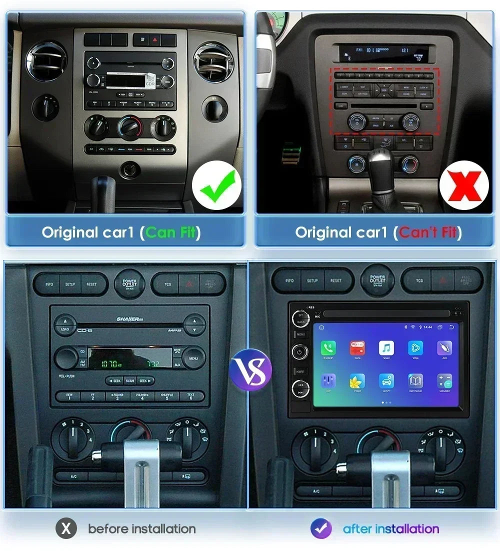 Hizpo Android 13 2 Din GPS Multimedia Player For  Ford 500 F150 Explorer Edge Escape Sport Lincoln Expedition Mustang Car Radio