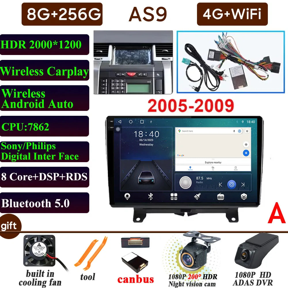 Car Radio Carplay For Land Rover Range Rover Sport 2005-2013 Navigation GPS Android Auto Multimedia Player 4G Wifi No 2din DVD