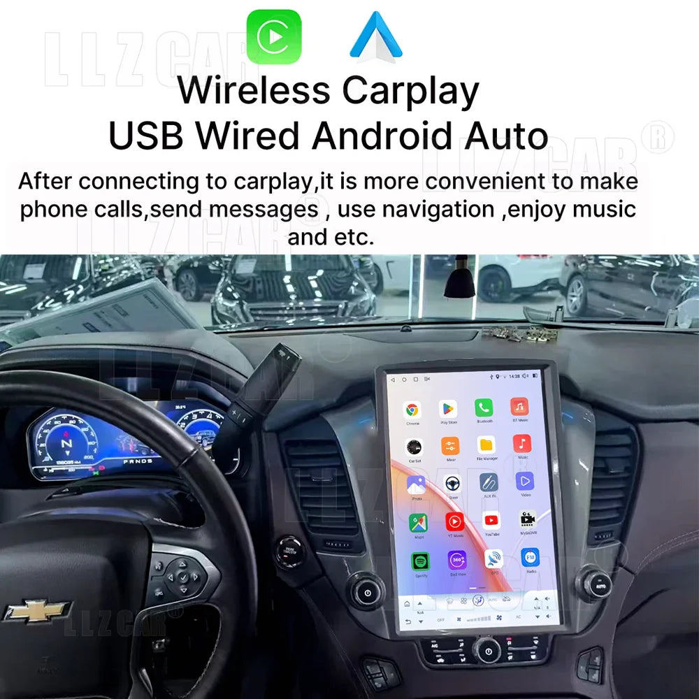 14.5 Inch Vertical 2K Screen For GMC Yukon / Chevroler Tahoe Suburban2014-2020 Car Android 13 Radio Head unit Multimedia Carplay