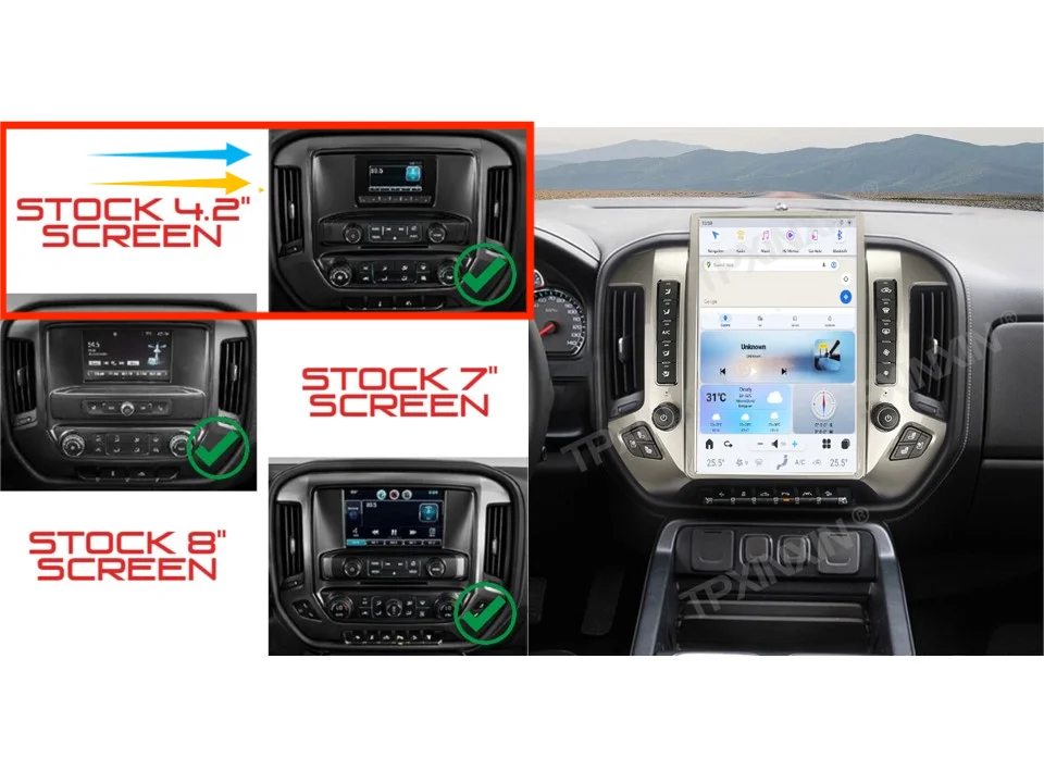 NEW 14.4" Tesla Style Screen For GMC Sierra Chevrolet Silverado 2014-2019 Car Multimedia Radio Player,stereo Android dash Unit