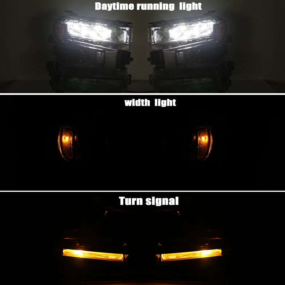 1X Car LED headlight Assembly For Chevrolet Silverado 1500 2019 2020 2021 with Halogen Turn Signal lights LED HEADLIGHTS DRL