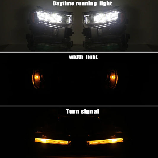 1X Car LED headlight Assembly For Chevrolet Silverado 1500 2019 2020 2021 with Halogen Turn Signal lights LED HEADLIGHTS DRL
