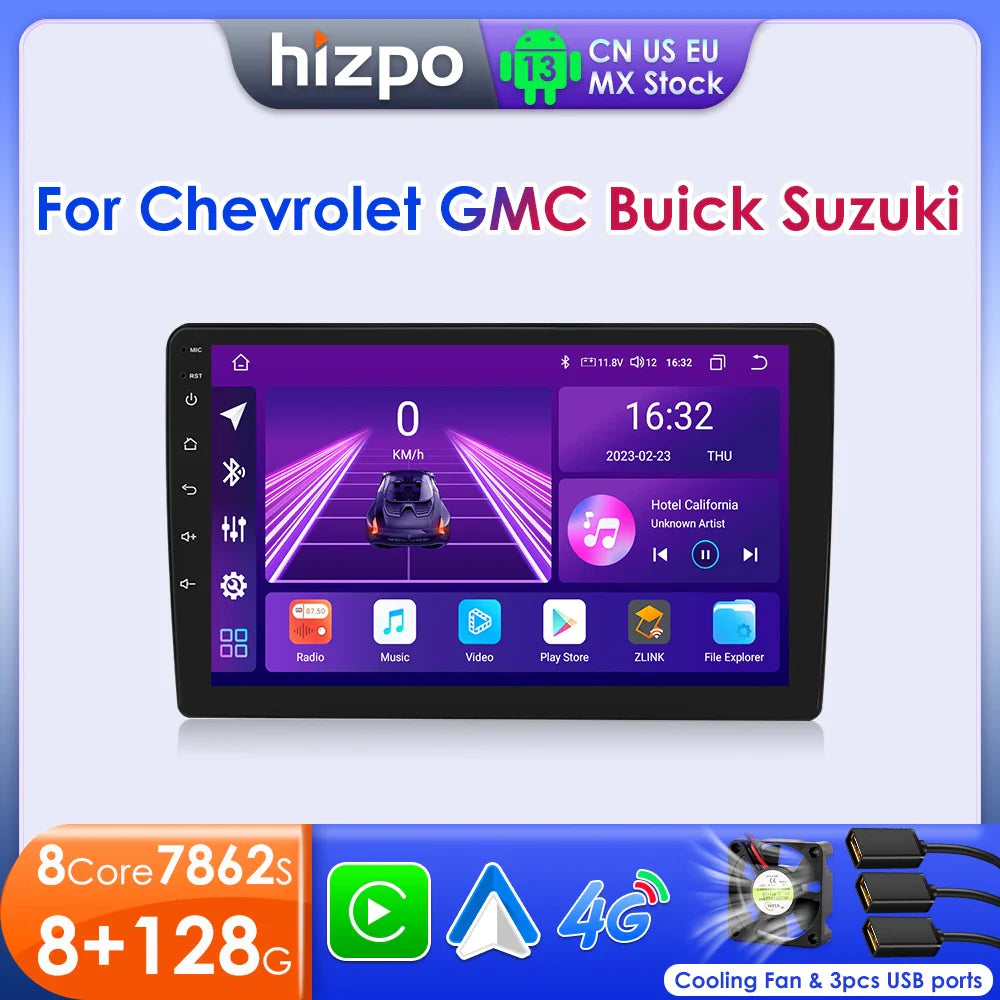 Hizpo Car Radio Android 13 For Chevrolet Silverado GMC Sierra Impala Traverse Avalanche Yukon Acadia Savana Stereo Carplay 2 Din