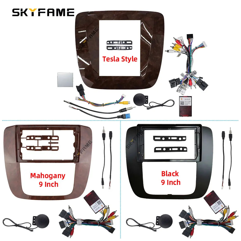 SKYFAME Car Frame Fascia Adapter Canbus Box Decoder Android Radio Dash Fitting Panel Kit For GMC Yukon Chevrolet Silverado Tahoe