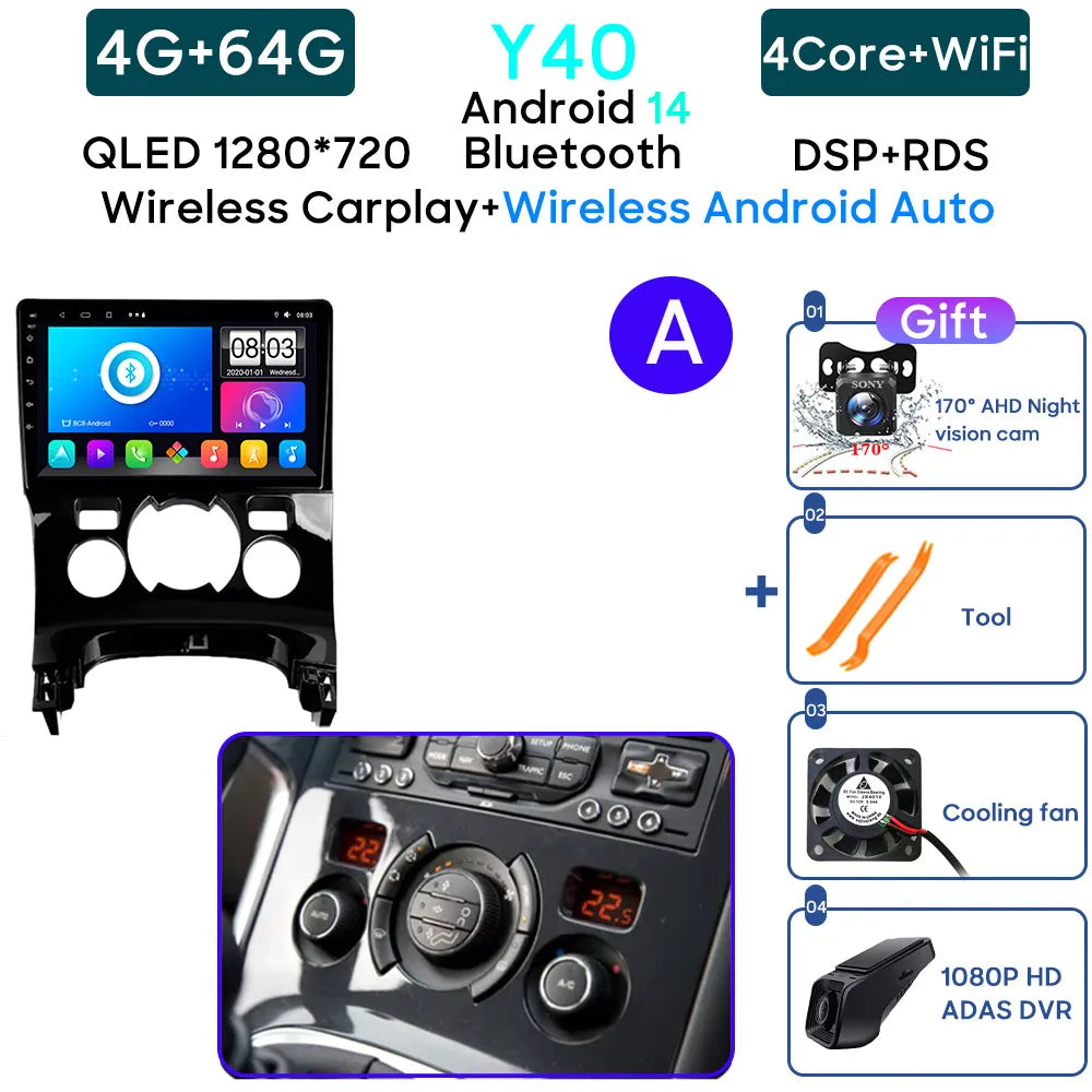 Car Radio Android 14 For Peugeot 3008 5008 2009-2016 LHD Navigation GPS Android Stereo Multimedia Player Screen No 2din 4G Wifi