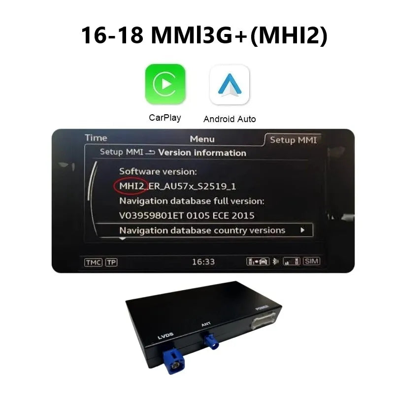 iManAuto Wireless CarPlay Module for Audi A6 A7 2012-2018 Android Auto Interface Bluetooth Audio Rear Camera Car Play