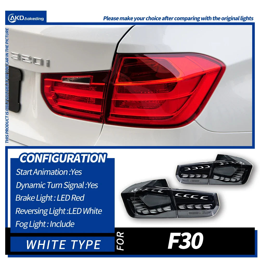 AKD Car Styling Accessories for BMW F30 Tail Lights 2013-2018 F80 LED Tail Light Rear Stop Lamp 320i 325i 330i DRL Signal Auto