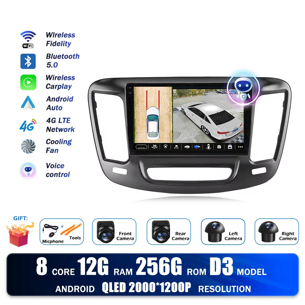 For Chrysler 200 200C 2015 - 2019 Car Radio Multimedia Video Player Navigation stereo Android Auto Carplay GPS WIFI BT