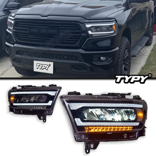 TYPY Car Lights For Dodge RAM1500 Headlight 2019-2021 LED Projetor head Lamp Daytime Running Light Automotive Accessories