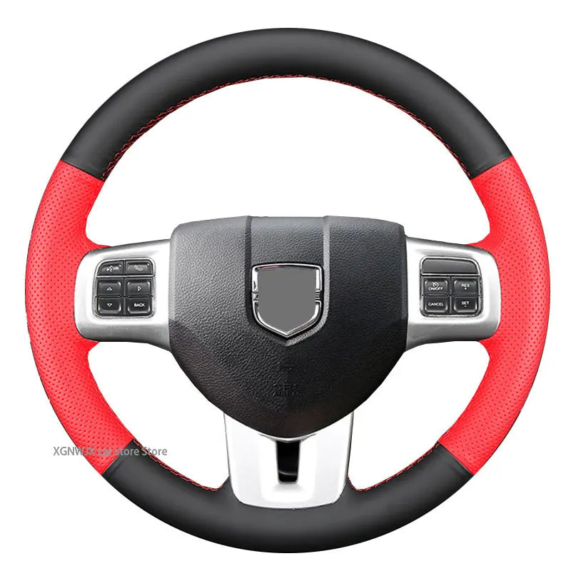 For Dodge JCUV Coolway 2013 Year 3.6L Customized Car Steering Wheel Cover Leather Hand Suture Non-slip Special Made Accessories