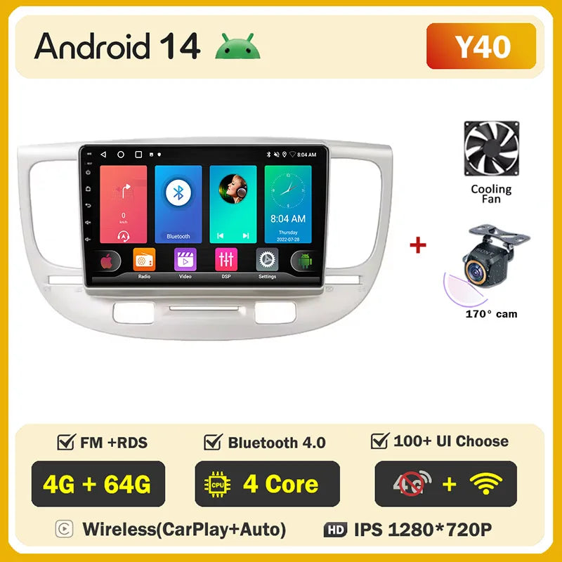 Android 2 din For Kia RIO 2 2005 - 2011 Car Radio Multimedia GPS Navigation Player Auto NO 2din DVD Screen Carplay Stereo WIFI