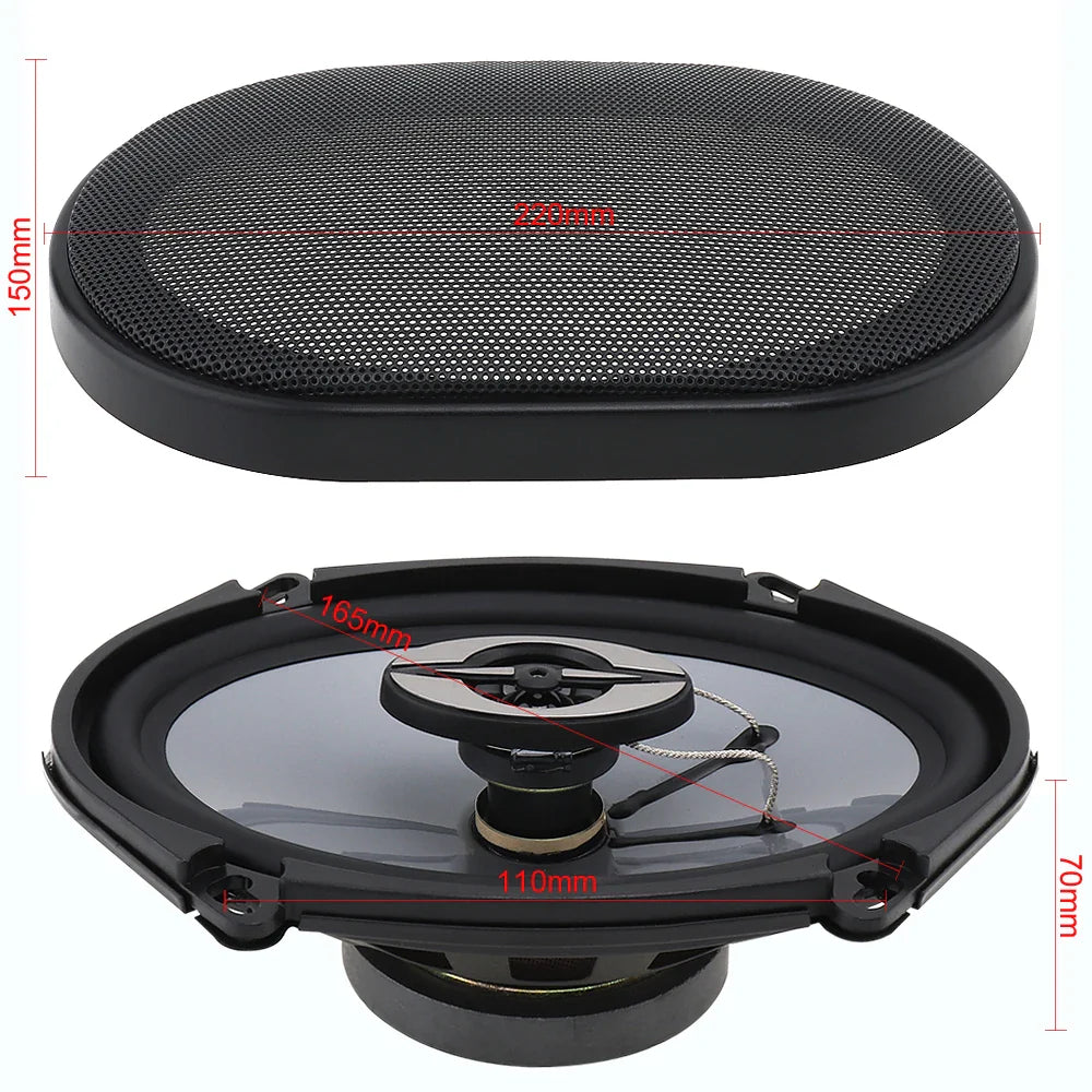 2 Pcs 5x7 Inch 380W Car HiFi Coaxial Speaker Vehicle Door Auto Audio Music Stereo Suoofer Full Range Frequency Speakers