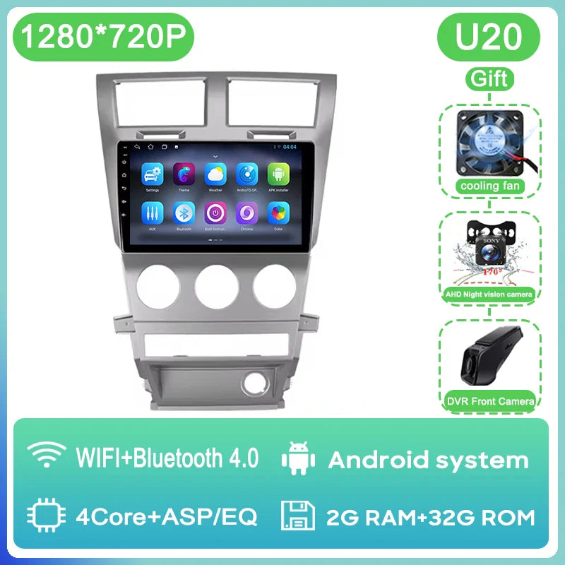 Car Radio Carplay For Dodge Avenger JS 2007 - 2010 For Dodge Nitro 2006 - 2011 Navigation GPS Android Auto Multimedia Player BT