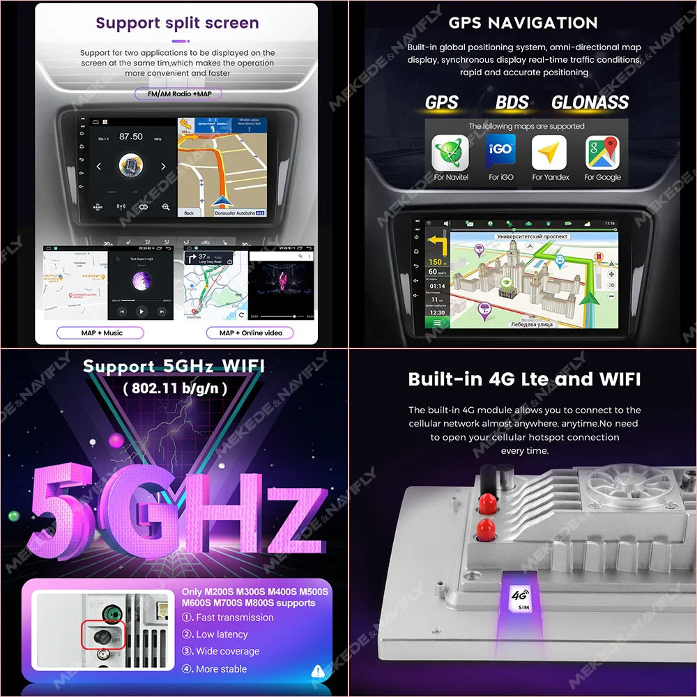 Navifly 7862S Android All In One Universal 9" 10" Car Radio Multimedia Video Player GPS Stereo For Volkswagen Nissan Hyundai Kia