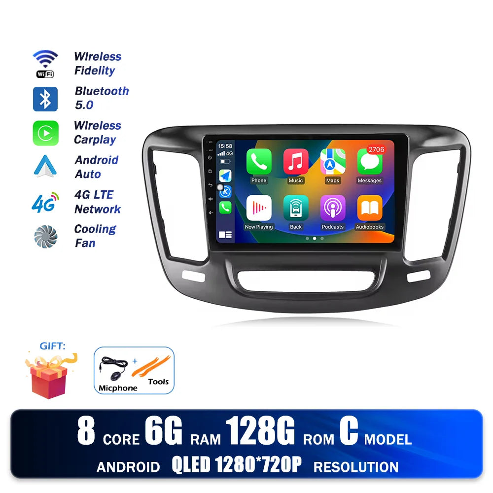 For Chrysler 200 200C 2015 - 2019 Car Radio Multimedia Video Player Navigation stereo Android Auto Carplay GPS WIFI BT
