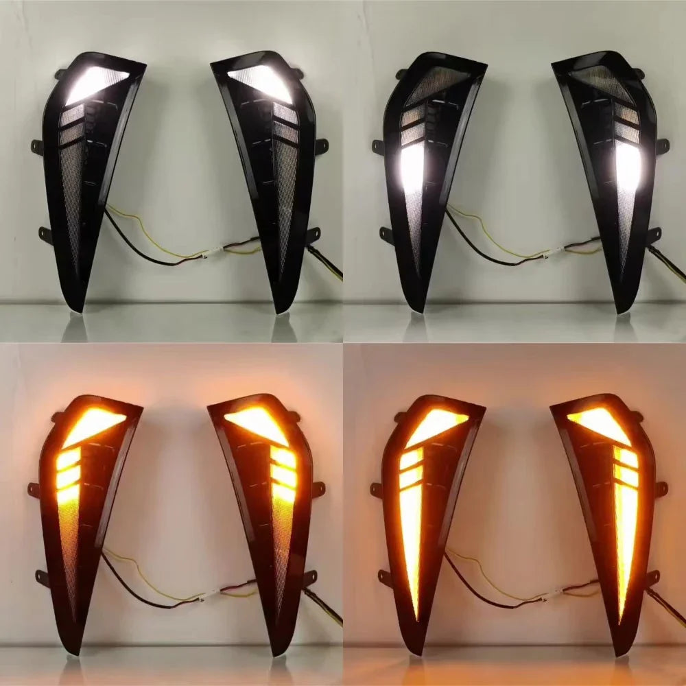 For Dodge Ram 1500 TRX 2021 2022 2023 2024 Car LED Fender Side Daytime Running Light DRL With Dynamic Yellow Turn Signal