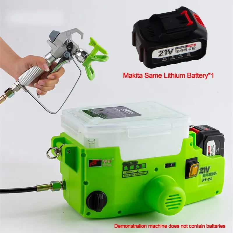 1.7L Airless Paint Sprayer back strap Machine Portable Electric Spray Gun Household High Power Paint Airbrush Lithium Battery power tools