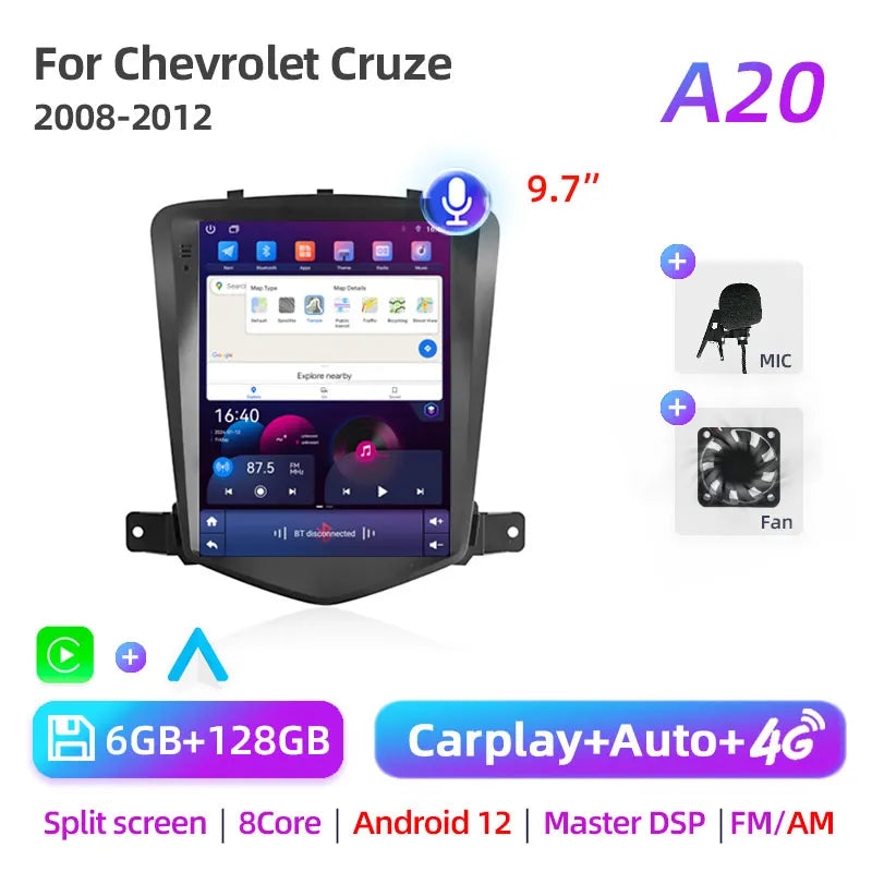 2Din Car Radio For Chevrolet Cruze J300 2008 2009-2012 Stereo Multimedia Video Player Navigation GPS Carplay 4G Android 11