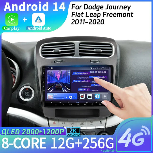 For Dodge Journey Fiat Leap Freemont 2011-2020 Car Radio Multimedia Navigation Wireless BT Carplay Touch Screen Head Unit Stereo