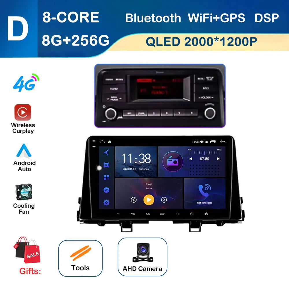 9 inch GPS Navigation for KIA Morning 3 picanto 2017 - 2020 Android Auto Car Radio Video Multimedia Player DSP Stereo Bluetooth