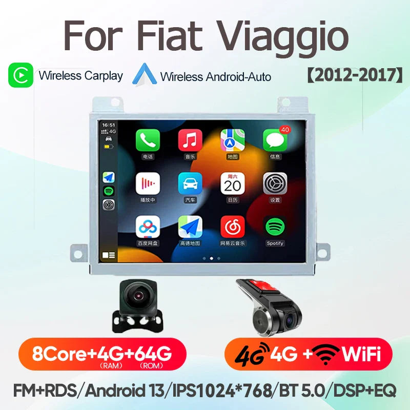 For Fiat Viaggio/Ottimo Dodge Dart 2012~2017 8Core Carplay Android13 Radio Car GPS Multimedia Player Stereo Screen Audio Navigat