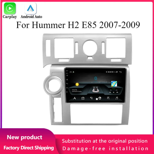 For Hummer H2 E85 2007-2009 Android 14 Car Radio Multimedia 4G GPS Navigation Wireless Bluetooth CarPlay Touch Screen Stereo