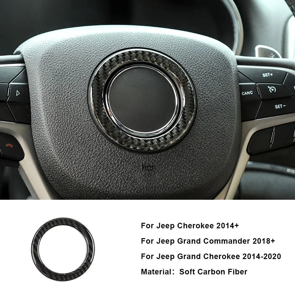 SHINEKA Carbon Fiber Grain Interior Decoration Cover for Jeep Grand Cherokee 2011 2012 2013 2014 2015 2016 2017 2018 2019 2020