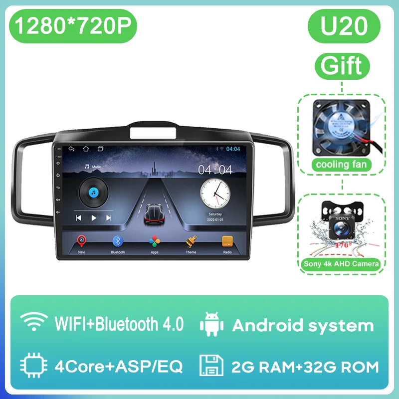 WIFI For Honda Freed 1 2008 - 2016 Car Radio Multimedia Video Player Navigation GPS Android Auto QLED Screen No 2din 2 din DVD