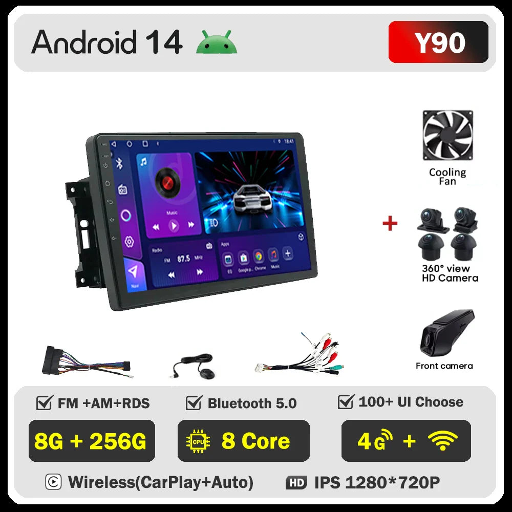 Android Car Radio For Dodge Nitro 2007 - 2011Wireless Carplay Android Auto Car Multimedia Player GPS Navigation DSP RDS BT