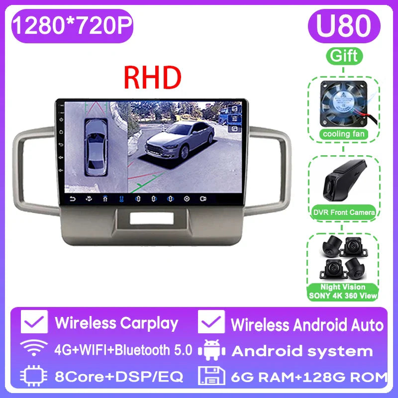 WIFI For Honda Freed 1 2008 - 2016 Car Radio Multimedia Video Player Navigation GPS Android Auto QLED Screen No 2din 2 din DVD