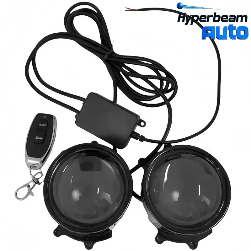 New 2.5/3 Inch Car Dynamic Blink Devil Eyes LED Devil Eyes Led Headlight Lens With Remote Control Atmosphere Light Auto Headlamp