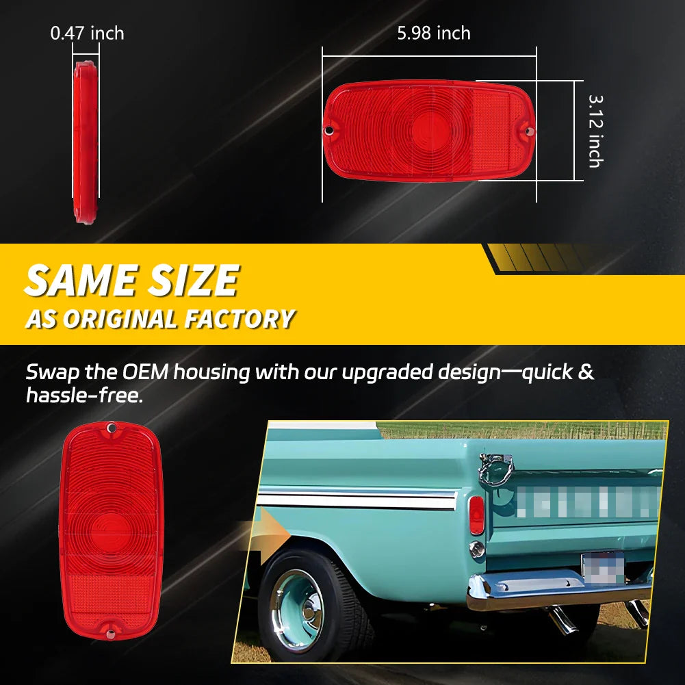 2PCS Rear Bumper turn signal Tail Light Lenses Housings For 1960-1966 Chevrolet C10 C20 C30 K10 K20 GMC 1000 1500 2500 Truck