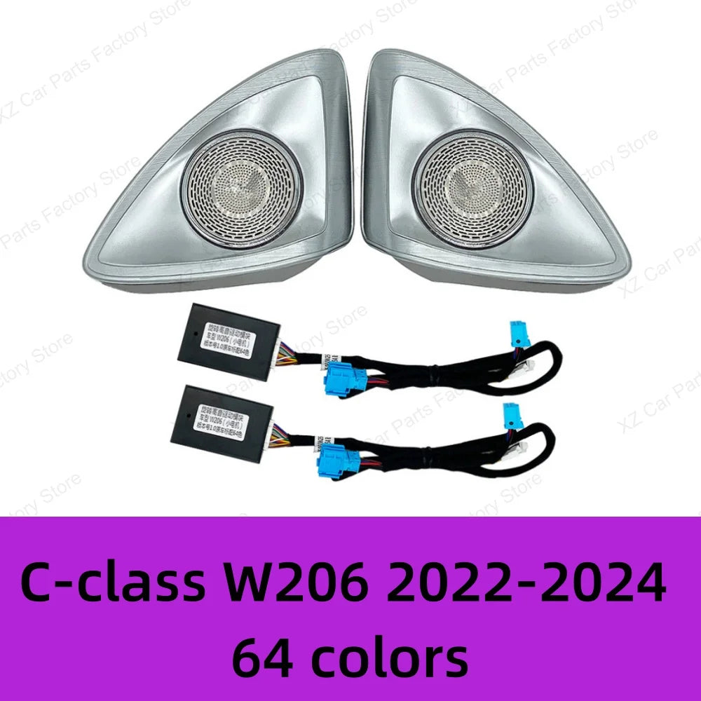 64 Colors 4D rotating Tweeter Speaker Ambient Light For Mercedes-Benz 4D Speaker W213 W205 W206 W223 W222 X254 C/E/S-Class Car