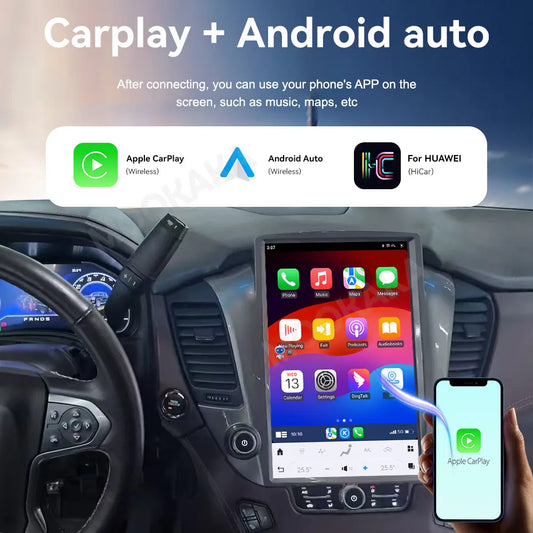 14.5Inch Android 14.0 8+256G Tesla Screen Car DSP Player For GMC Yukon Chevrolet Tahoe Suburban 2014+ GPS Radio Stereo Head Unit