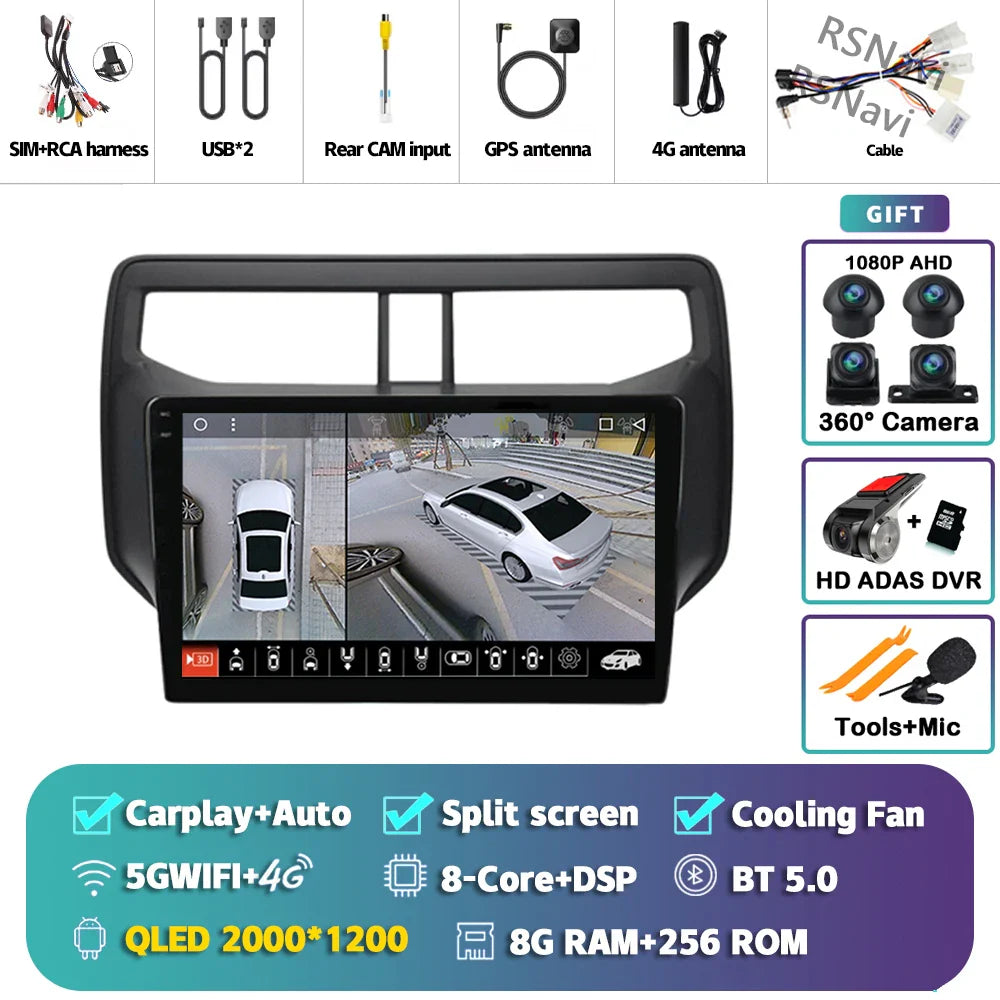 Android 14 Carplay Auto 2K Screen Car Radio BT Multimedia Player For Toyota Rush 2017 - 2020 Autoradio GPS Stereo 2din Head Unit
