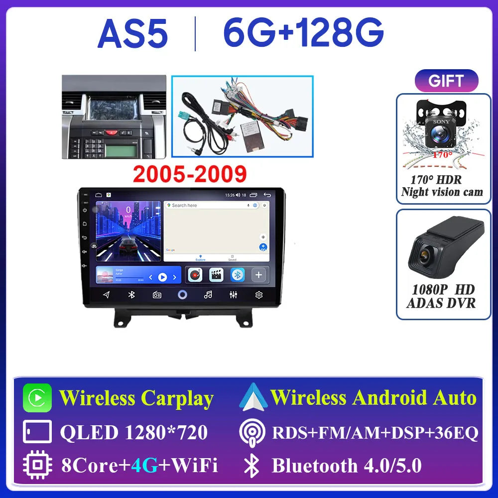 Car Radio Carplay For Land Rover Range Sport 2005 2006 2007 2008 2009 Multimedia Player GPS Navigation Android Auto 5G Wifi