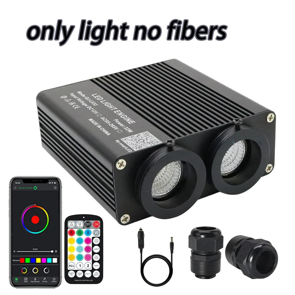 32W Dual color RGBW Car Starry Sky Ceiling Light kit Car accessories Interior APP Music Car Roof Stars Fiber Optic Light