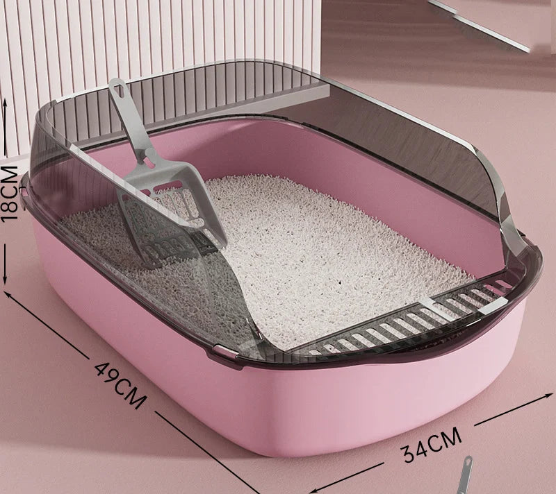 Cat Litter Box Semi-enclosed Thickening Kitty Sandbox High Side Splashproof Pet Bedpans Supplies Pet Toilet Kitten Tray Bedpan