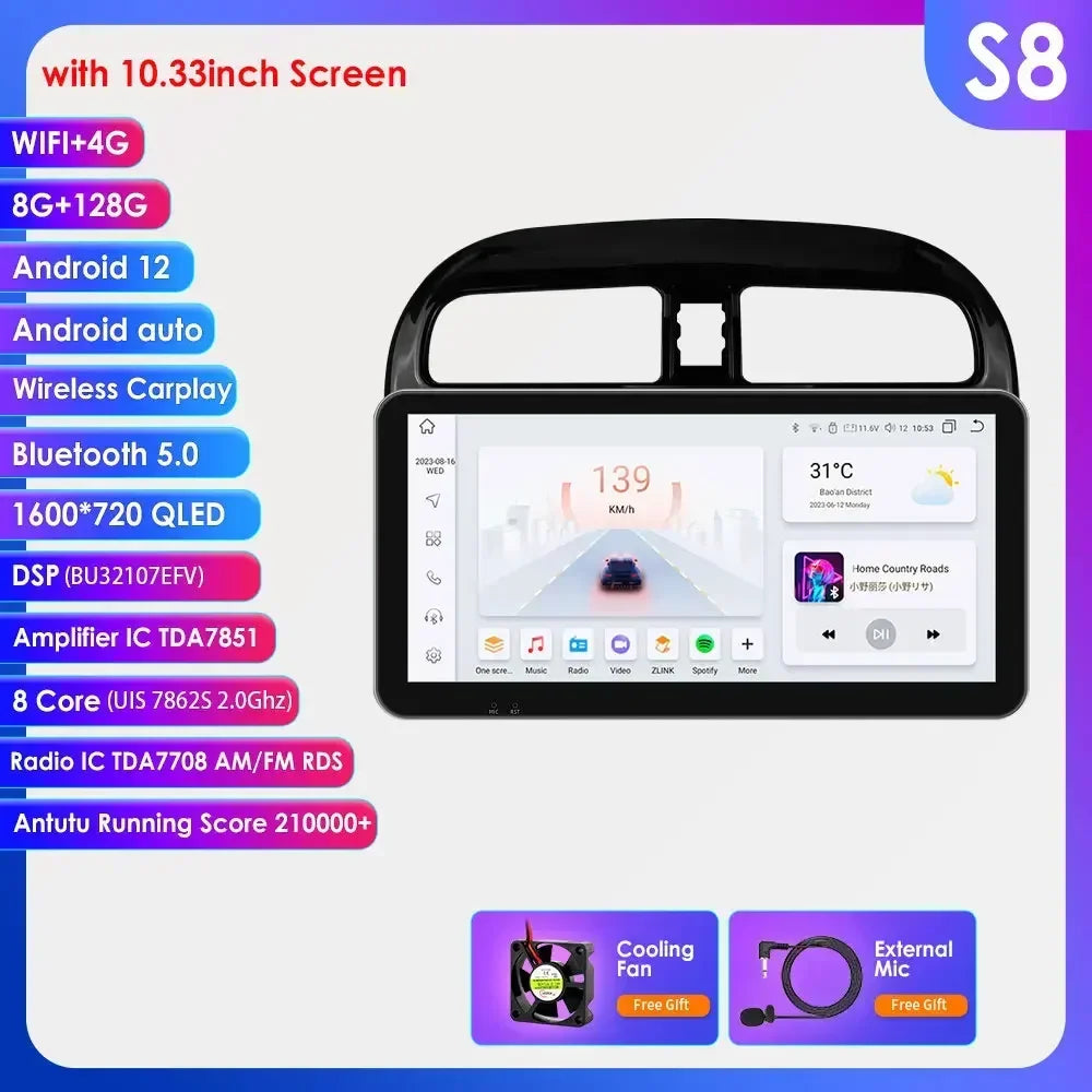 Hizpo Carplay 4G 360 Camera Android Car Radio for Mitsubishi Mirage 2012-2023 Space Star Dodge Attitude Video GPS 2din Autoradio
