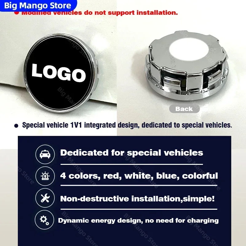 Hub light Car Floating Illumination Wheel Caps LED Light Center Cover Lighting Cap For Audi A3 A4 A5 A6 A7 A8 S4 S6 Q2 Q3 Q5 Q7